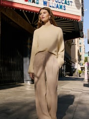 Friends Like These Beige Cosy Wide Sleeve Rib Jumper - Image 4 of 4