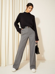 Friends Like These Black Petite Cosy Wide Sleeve Rib Jumper - Image 3 of 4