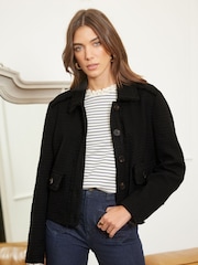 Love & Roses Figurbetonte Bouclé-Jacke zum Durchknöpfen​​​​​​​ - Bild 1 von 4