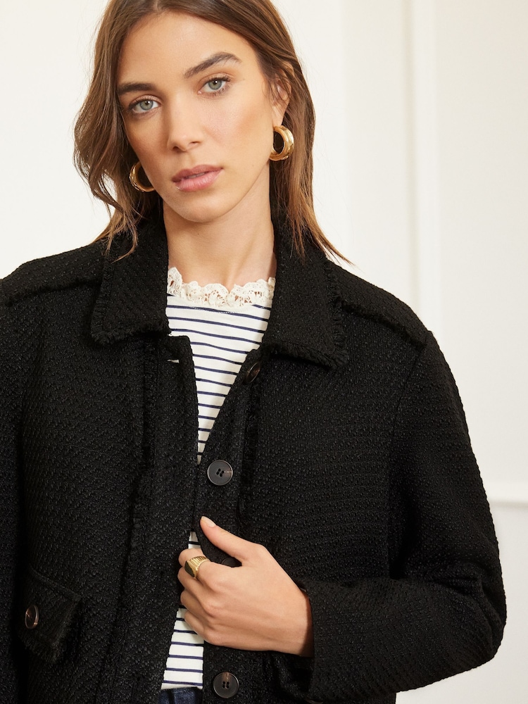 Love & Roses Figurbetonte Bouclé-Jacke zum Durchknöpfen​​​​​​​ - Bild 2 von 4