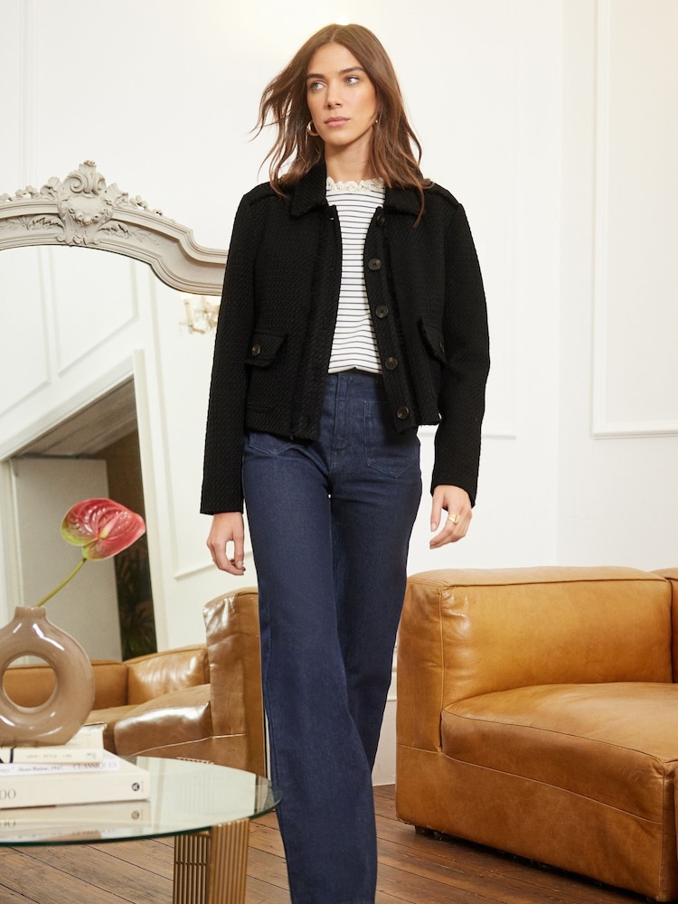 Love & Roses Figurbetonte Bouclé-Jacke zum Durchknöpfen​​​​​​​ - Bild 4 von 4