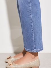 Lipsy Gold Regular Fit Flat Bow Ballet Pumps - Image 2 of 4