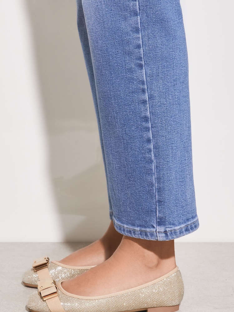 Lipsy Gold Regular Fit Flat Bow Ballet Pumps - Image 2 of 4