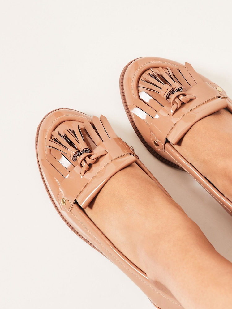 Lipsy Nude Regular Fit Studded Tassel Faux Leather Slip On Loafer - Image 2 of 4 Lipsy Nude Regular Fit Studded Tassel Faux Leather Slip On Loafer - Image 2 of 4
