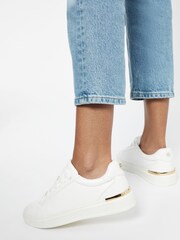 Lipsy White Low top Lace Up Metal Clip Trainer - Image 6 of 6