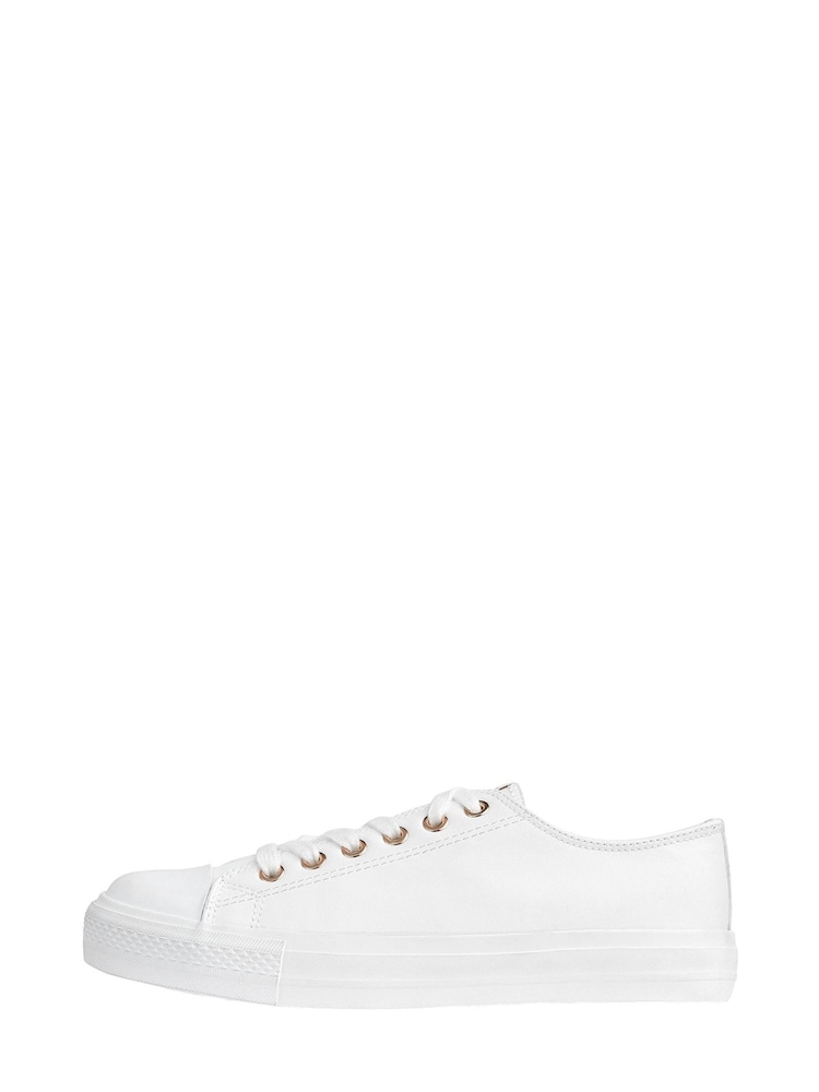 Lipsy White Low top Faux Leather Lace Up Trainer - Image 4 of 4 Lipsy White Low top Faux Leather Lace Up Trainer - Image 4 of 4