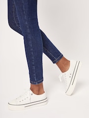 Lipsy White Regular Fit Flatform Lace Up Canvas Chunky Trainer - Image 4 of 4