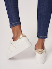 Lipsy White Regular Fit Chunky Flatform Lace Up Trainer - Image 3 of 3