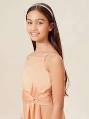 Lipsy Champagne Gold Pink Strap Maxi Prom Dress - Image 4 of 4