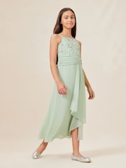 Lipsy Sage Green Strap Maxi Prom Dress - Image 2 of 4