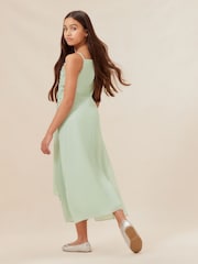 Lipsy Sage Green Strap Maxi Prom Dress - Image 3 of 4