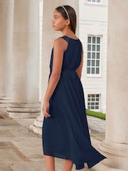 Lipsy Navy Blue Embellished Strap Midi Occasion Dress - Image 2 of 4