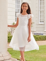 Lipsy Ivory Lace Bodice Occasion Dress (5-16yrs) - Image 1 of 4