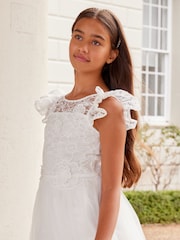 Lipsy Ivory Lace Bodice Occasion Dress (5-16yrs) - Image 2 of 4