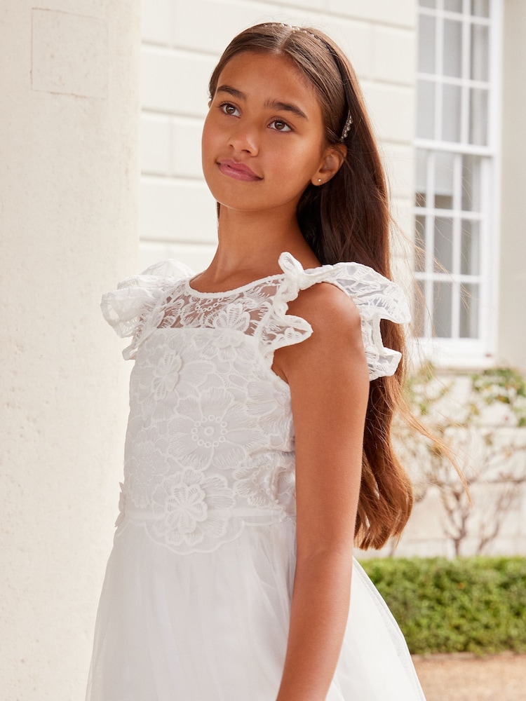 Lipsy Ivory Lace Bodice Occasion Dress (5-16yrs) - Image 2 of 4