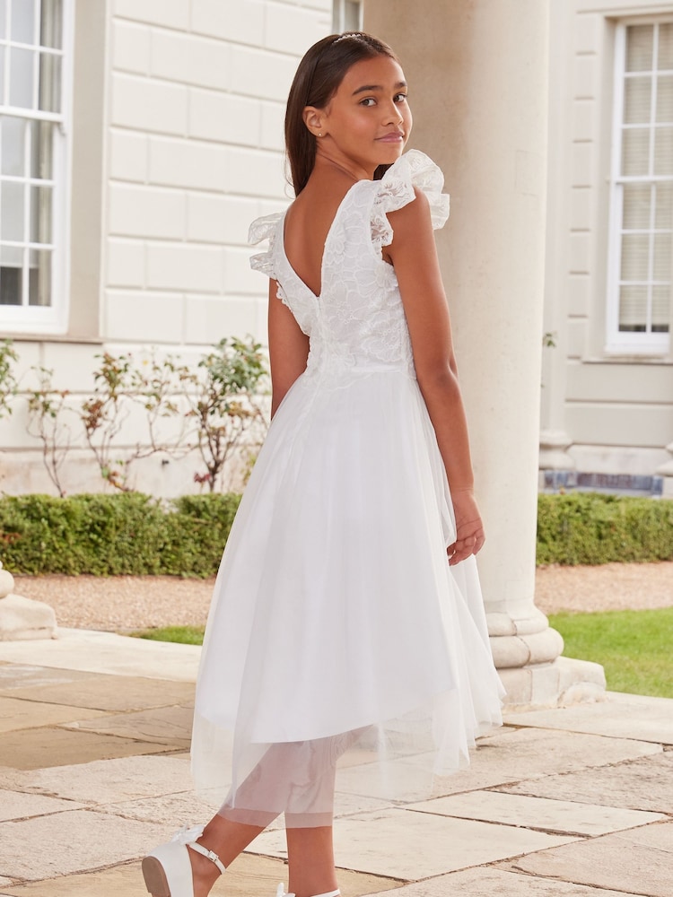 Lipsy Ivory Lace Bodice Occasion Dress (5-16yrs) - Image 3 of 3