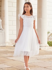 Lipsy Ivory Lace Bodice Occasion Dress (5-16yrs) - Image 4 of 4