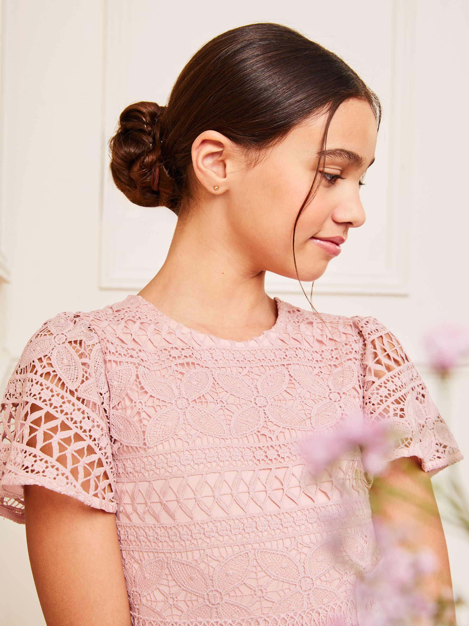 pink lace lipsy dress Pink Lipsy Vip 3d Premium Lace Midi Dress Lipsy Vip Lace Asymmetric Hem Midi Dress Store