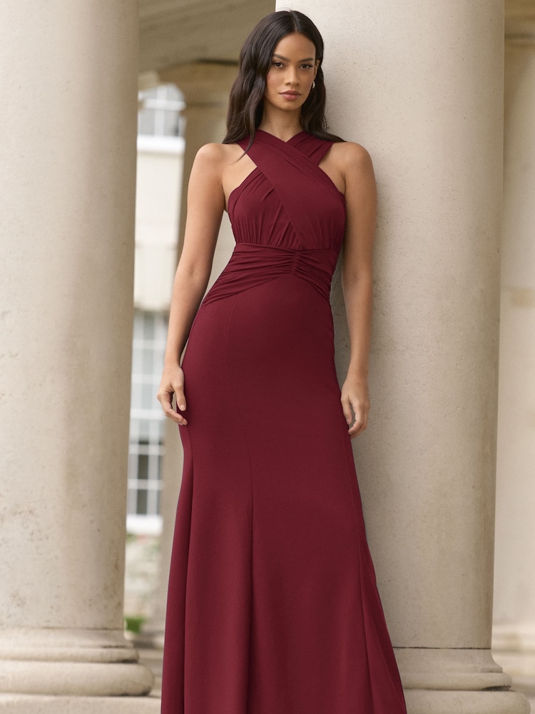 Lipsy Red Bridesmaid Multiway Fabric Mix Maxi Dress - Image 1 of 4 Lipsy Red Bridesmaid Multiway Fabric Mix Maxi Dress - Image 1 of 4