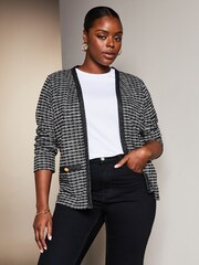 Lipsy Black Curve Tipped Light Weight Cardigan - Image 1 of 4