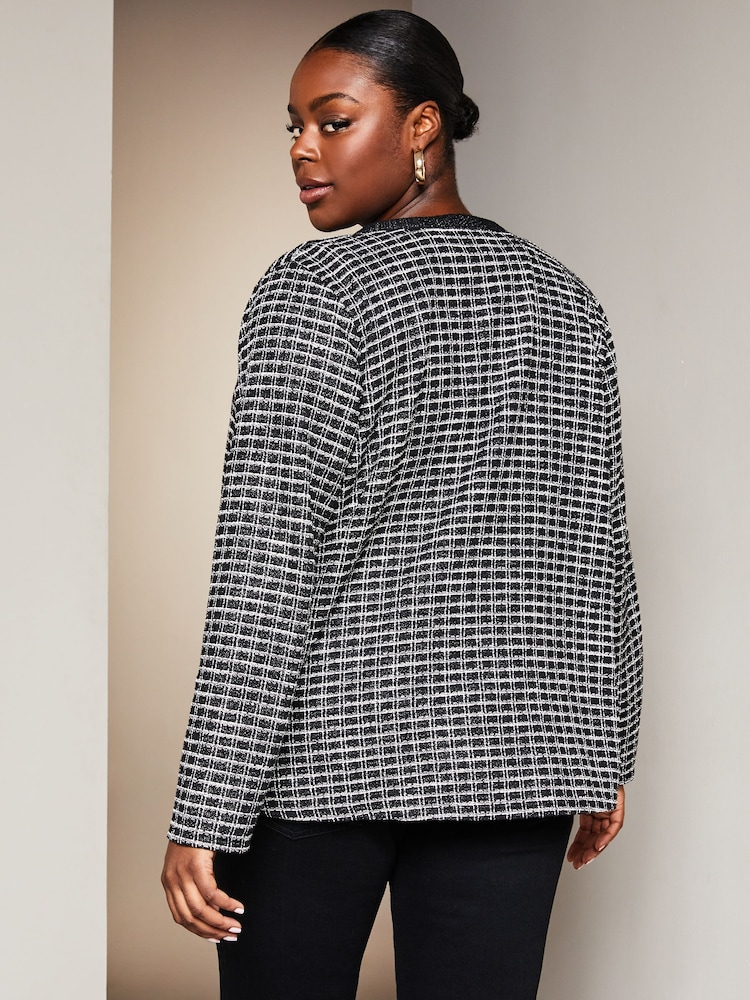Lipsy Black Curve Tipped Light Weight Cardigan - Image 2 of 4 Lipsy Black Curve Tipped Light Weight Cardigan - Image 2 of 4