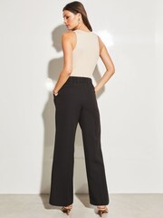 Lipsy Black Petite Relaxed Wide Leg Tailored Trousers - Image 2 of 4