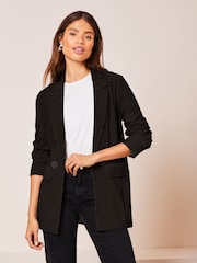 Lipsy Black Jersey Ribbed Blazer - Image 1 of 4