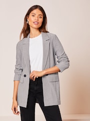 Lipsy Grey Jersey Ribbed Blazer - Image 1 of 4
