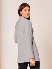 Lipsy Grey Jersey Ribbed Blazer - Image 2 of 4