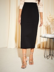 Friends Like These Black Black Scuba Midi Pencil Skirt - Image 1 of 4
