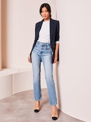 Lipsy Navy Blue Relaxed Longline Tailored Blazer - Image 3 of 3