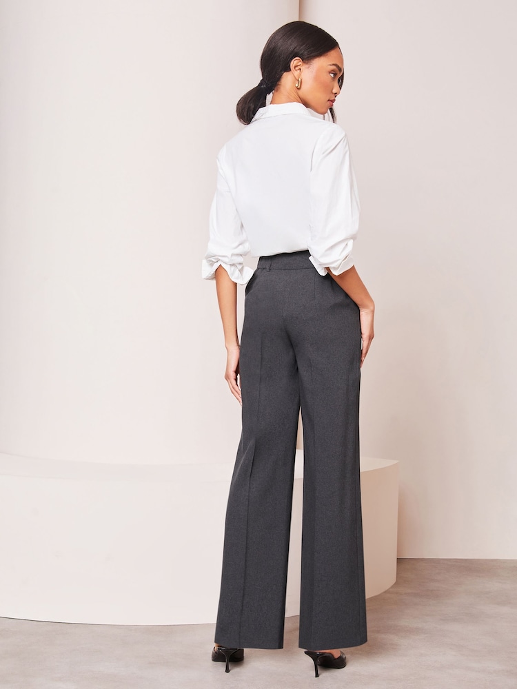 Lipsy Grey Wide Leg Woven Smart Trousers - Image 2 of 4