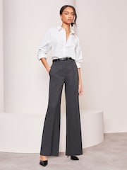 Lipsy Grey Wide Leg Woven Smart Trousers - Image 3 of 4