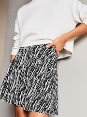 Lipsy Black Marker Print Flippy Mini Skater Skirt - Image 4 of 4