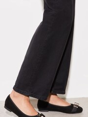 Lipsy Black Wide Fit Flat Bow Ballet Pumps - Image 2 of 4