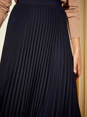 Friends Like These Navy Blue Pleated Summer Midi Skirt - Image 2 of 4