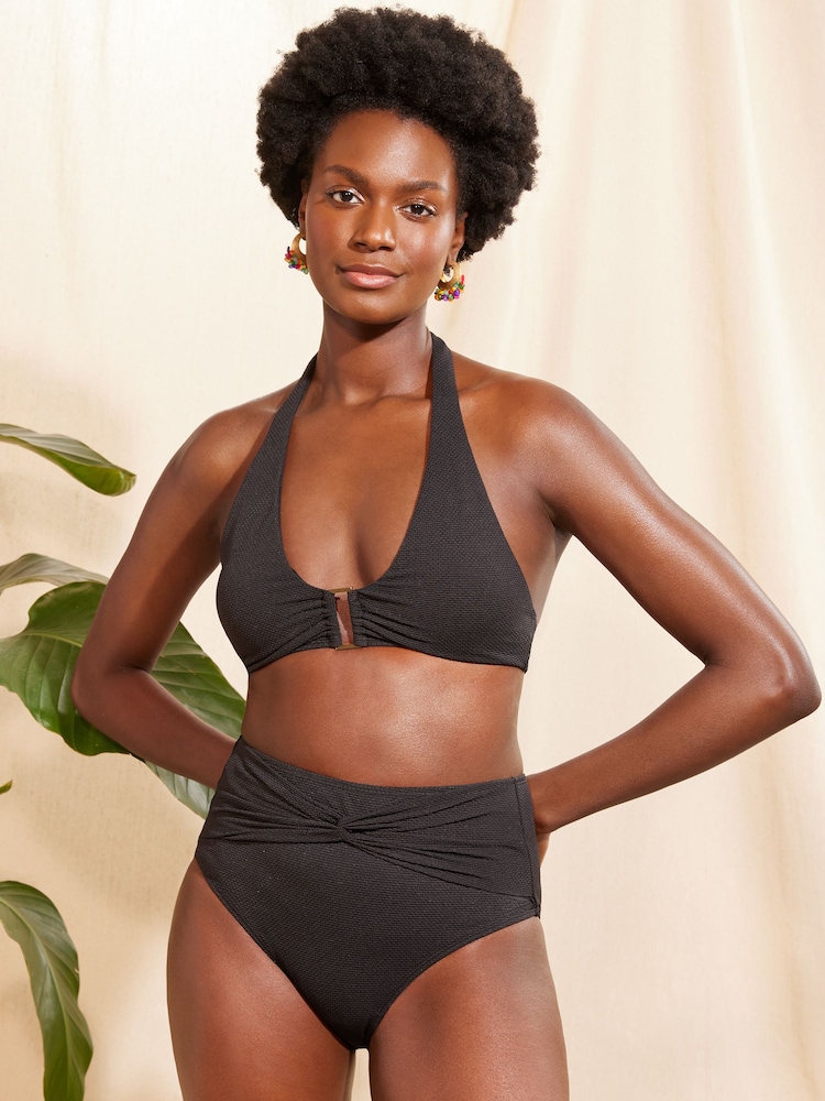 Love & Roses Black Halter Triangle Bikini Top - Image 2 of 4