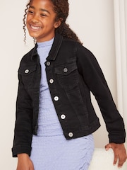 Lipsy Black Denim Western Jacket (From 3-16yrs) - Image 1 of 4