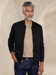 Banana Republic Black Soft Touch Bomber Jacket - Image 1 of 1