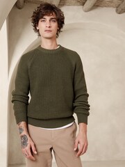 Banana Republic Green Vicente Cotton Jumper - Image 1 of 2