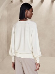 Banana Republic White Telma Merino Jumper - Image 2 of 4