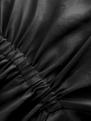 Banana Republic Black Short Sleeve V Neck Ruched Waist Top - Image 3 of 3