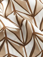 Banana Republic Neutral Geometric Volume Sleeve Blouse - Image 4 of 4