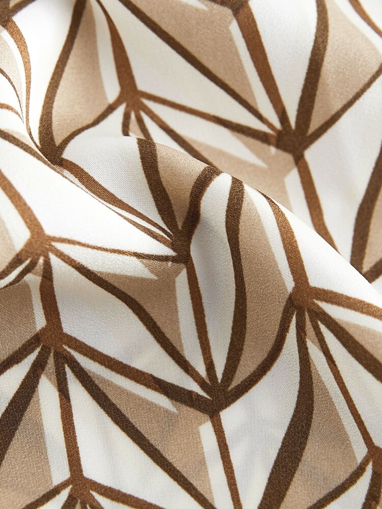 Banana Republic Neutral Geometric Volume Sleeve Blouse - Image 4 of 4