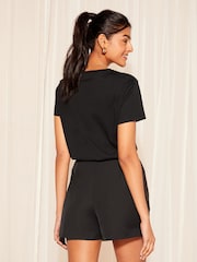 Friends Like These Black Summer Belted Tailored Shorts - Image 4 of 4