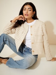 Friends Like These – Cropped-Bouclé-Jacke - Bild 1 von 4