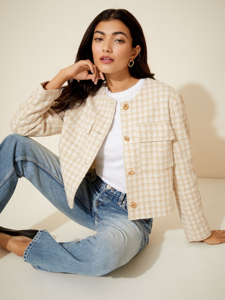 Friends Like These – Cropped-Bouclé-Jacke - Bild 1 von 4
