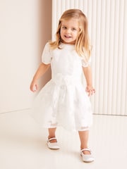 Lipsy White Baby Organza Corsage Occasion Dress (0mths-2yrs) - Image 2 of 6