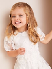 Lipsy White Baby Organza Corsage Occasion Dress (0mths-2yrs) - Image 4 of 6
