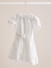 Lipsy White Baby Organza Corsage Occasion Dress (0mths-2yrs) - Image 5 of 6